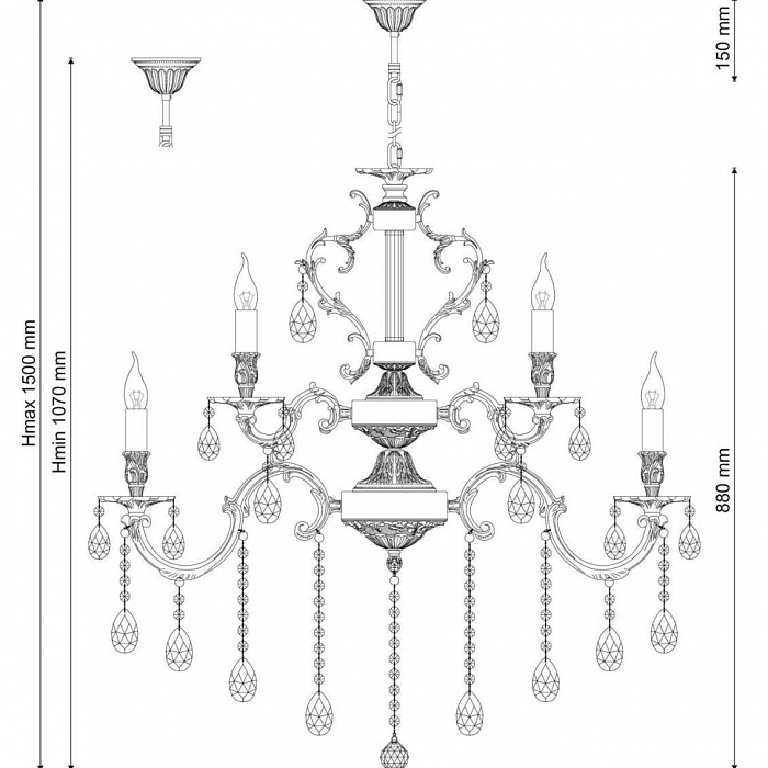 Люстра Lucia Tucci BARLETTA 1730.15 cream white