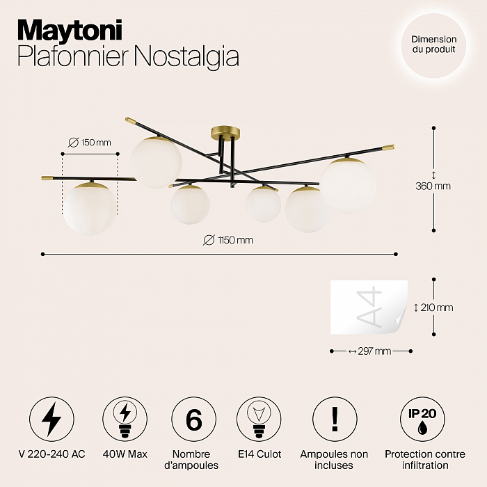 Светильник Maytoni MOD048CL-06G